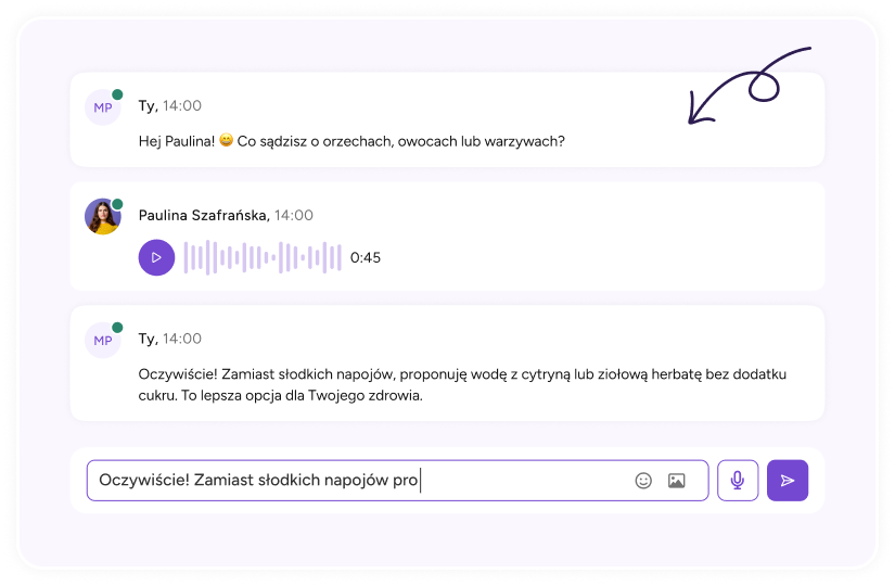 Chat z klientami w aplikacji alloweat